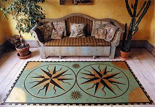 two discs floorcloth